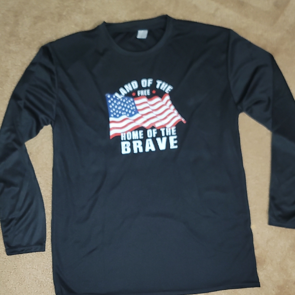 Nwot, Mens Longsleeve T,flag